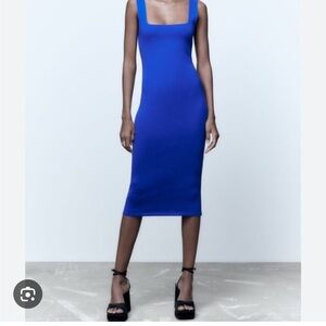 Zara Vibrant Blue Midi Dress